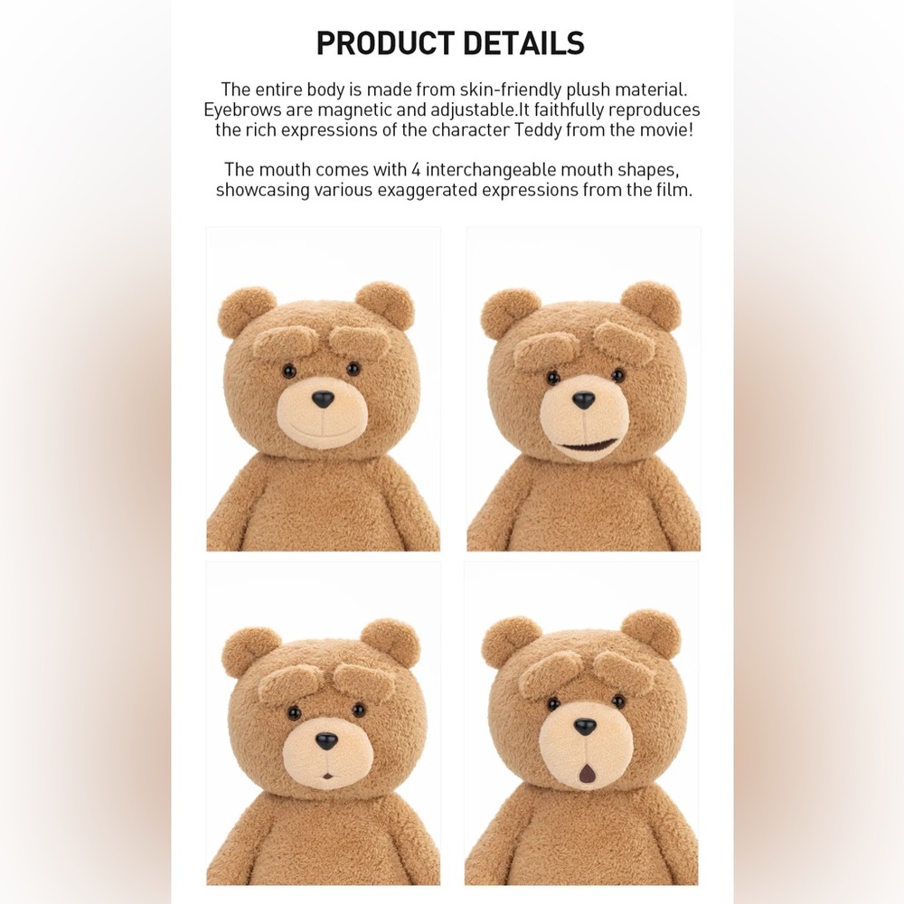 Pop Mart Ted2 Vest Bear Teddy Bear Figure Plush Pendant Keychain - Picture 5 of 12